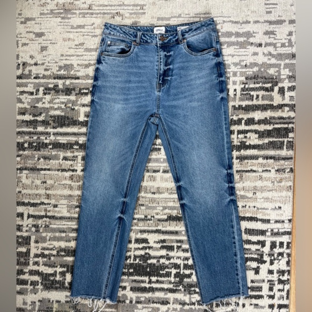 ONLY Erin High Waisted Straight Leg Blue Jeans Size 30 Cotton - Picture 10 of 13